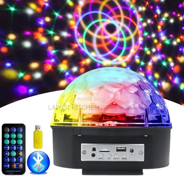 MP3 LED Magic Ball Light Disco W Bluetooth BT Speaker Remort With USB