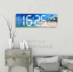 Modern, Rectangular Large LED Digital Wall Clock