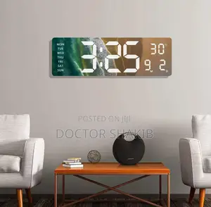 Modern, Rectangular Large LED Digital Wall Clock