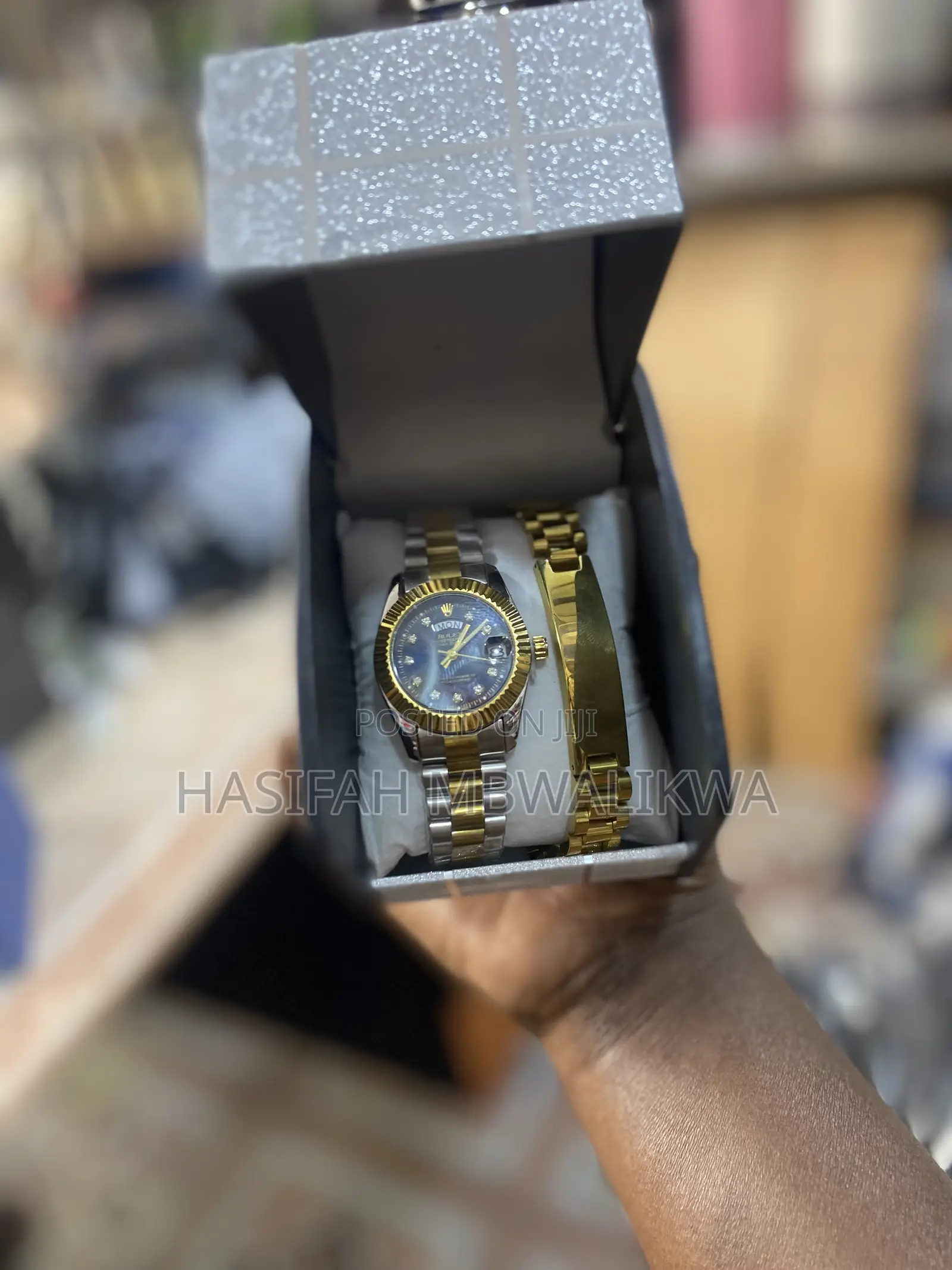 Silver Gold Rolex Watch With Bracelet
