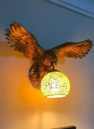 Metallic Eagle Scripted Wall Lamp