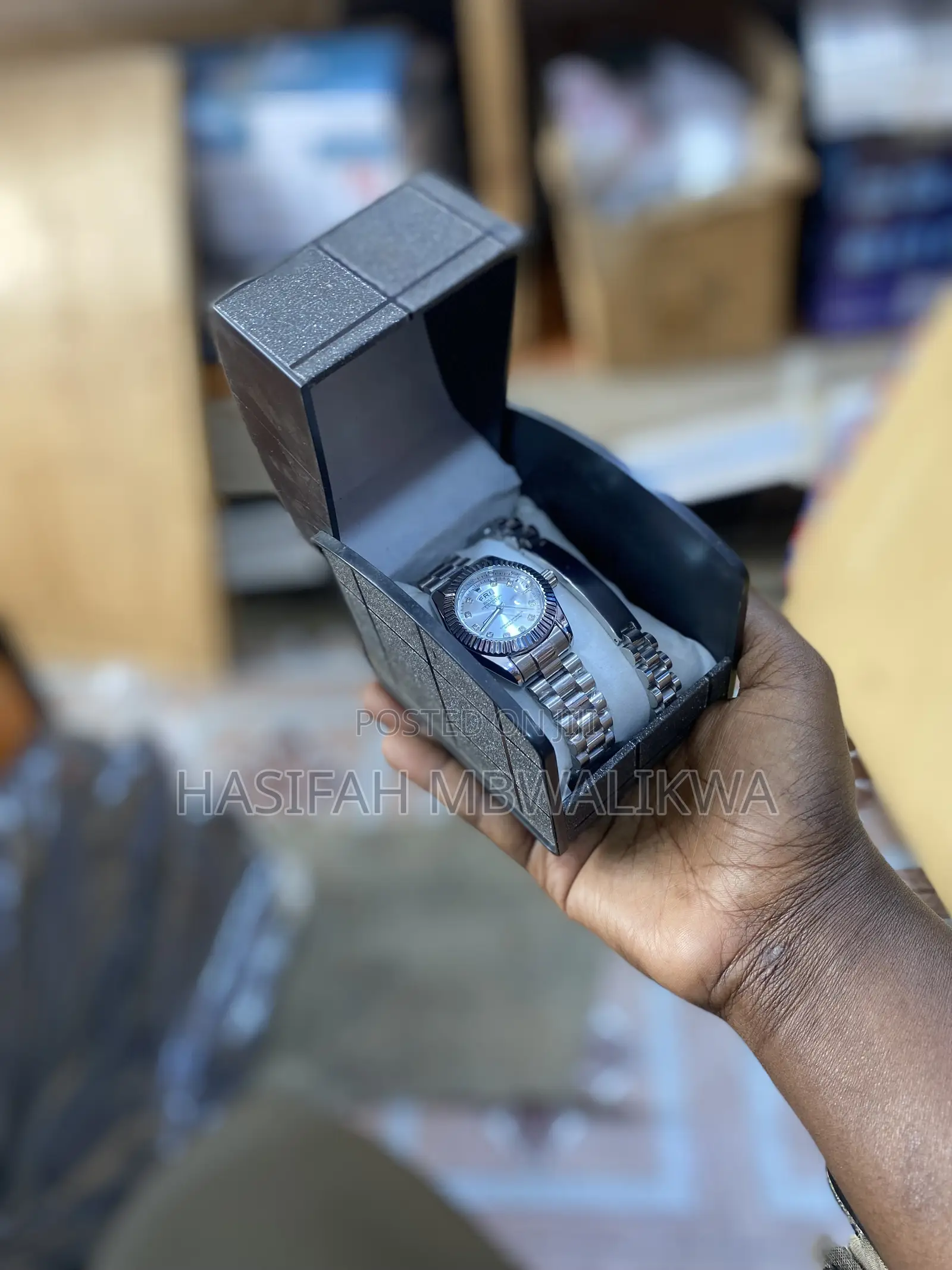 Silver Rolex Watch With Bracelet