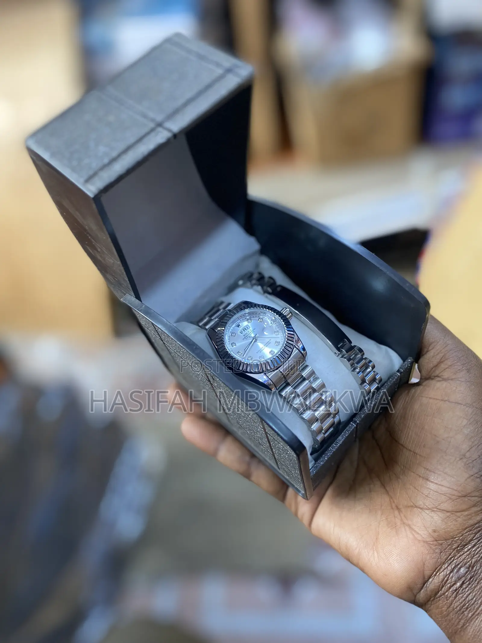 Silver Rolex Watch With Bracelet