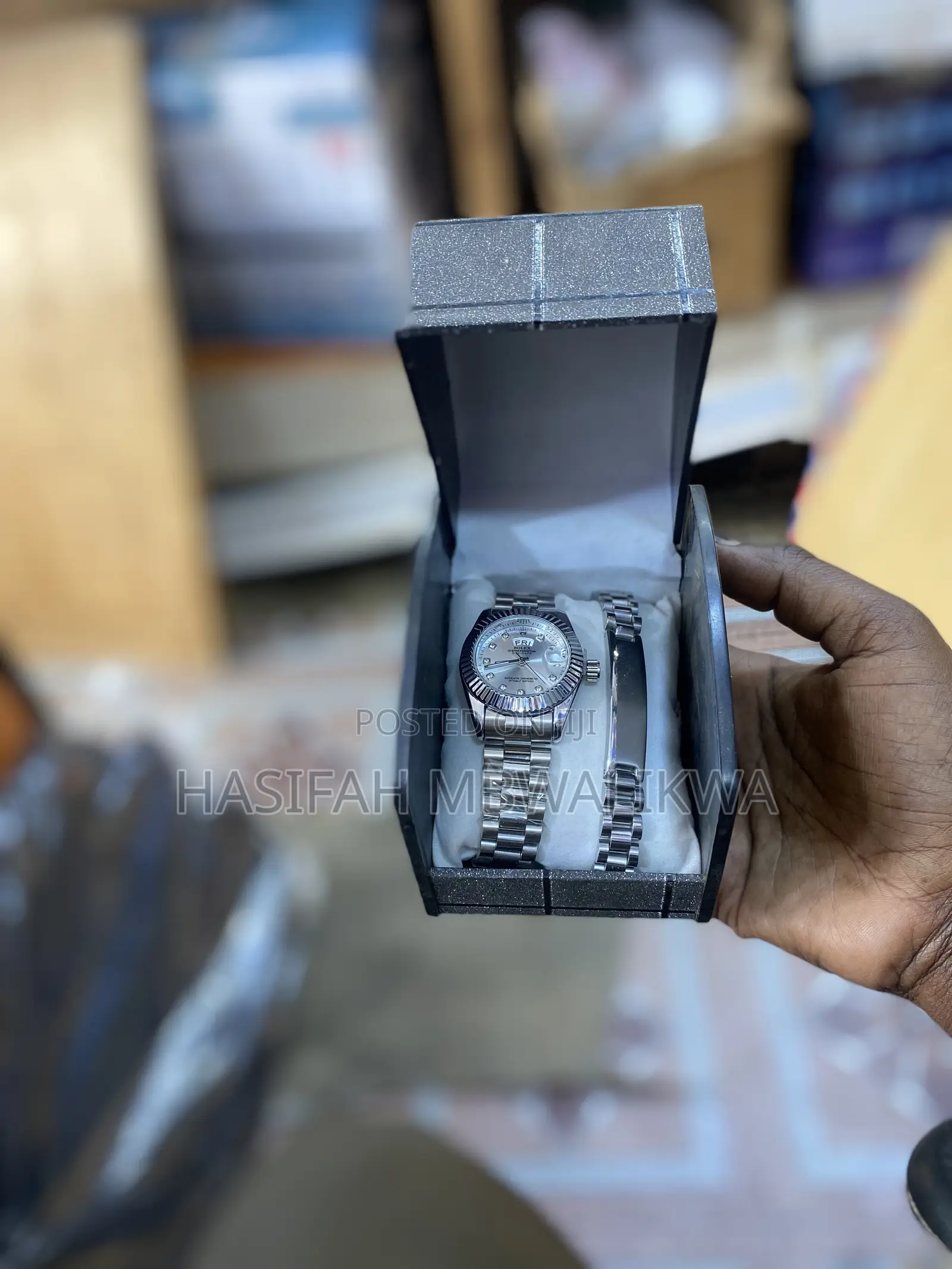 Silver Rolex Watch With Bracelet