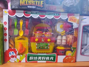 Colorful Children's Plastic Kitchen and Fast-Food Pretend Play