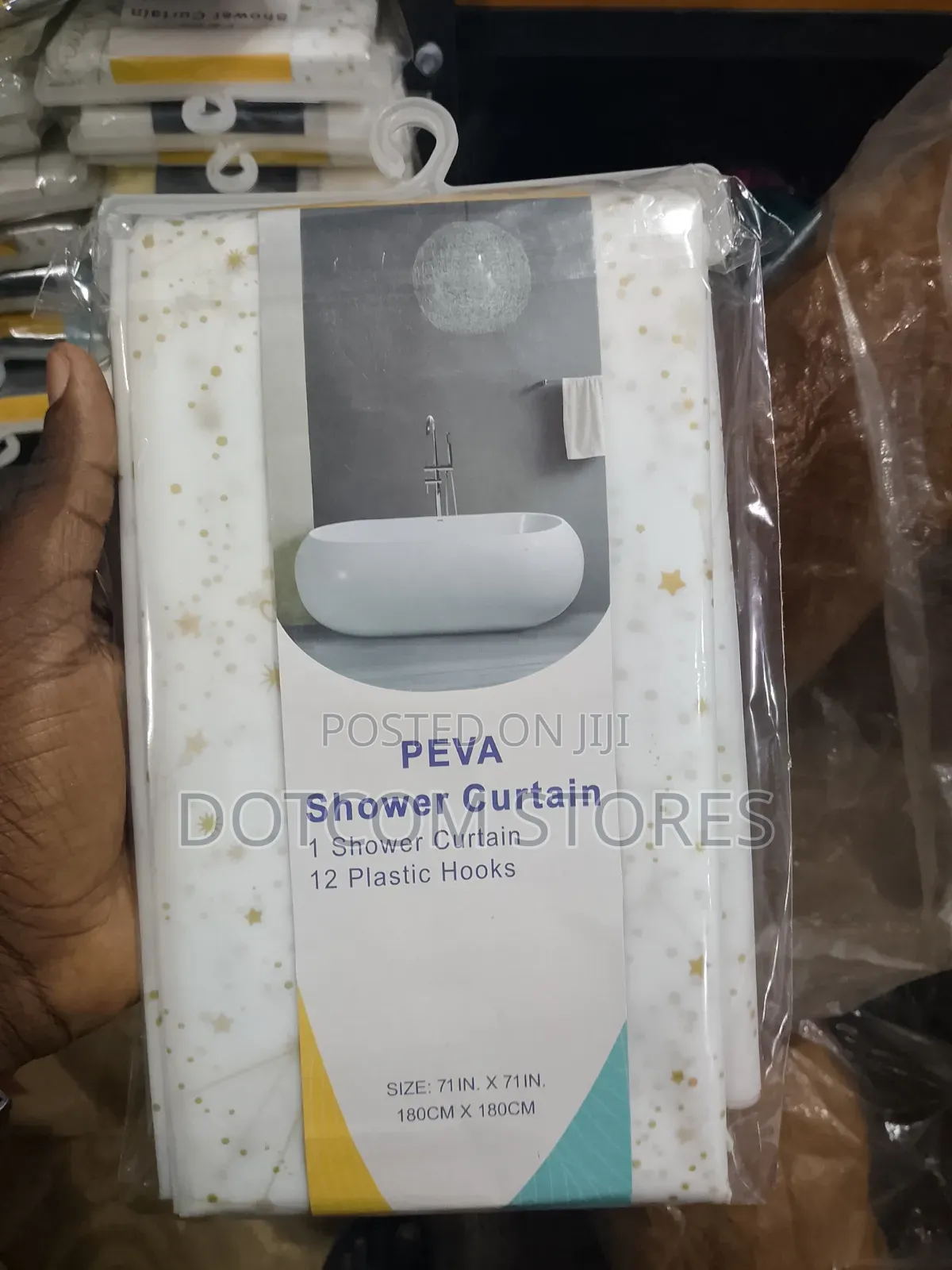 PEVA Shower Curtain With 12pc Matching Hooks