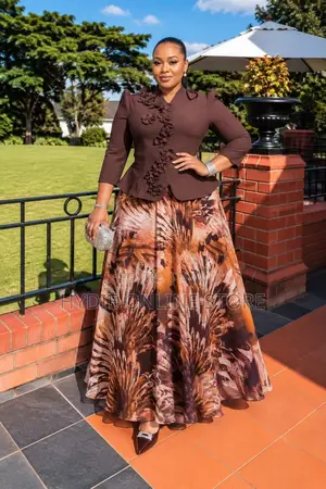 Elegant Floral Top and Skirt Two-Piece