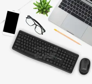 Porodo Dual-Mode Wireless Keyboard and Mouse Set – Black