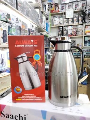 Always 3.0 Liters Vacuum Jug in Silver and Black Stainless Steel