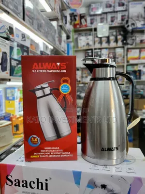 Always 3.0 Liters Vacuum Jug in Silver and Black Stainless Steel