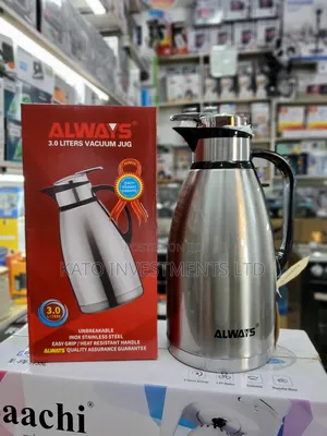 Always 3.0 Liters Vacuum Jug in Silver and Black Stainless Steel