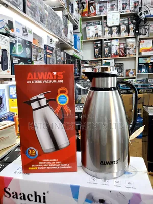 Always 3.0 Liters Vacuum Jug in Silver and Black Stainless Steel