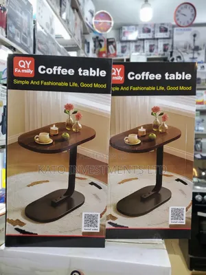 Wooden Coffee/Laptop Side Table Oval Top and a Dark Metal Base