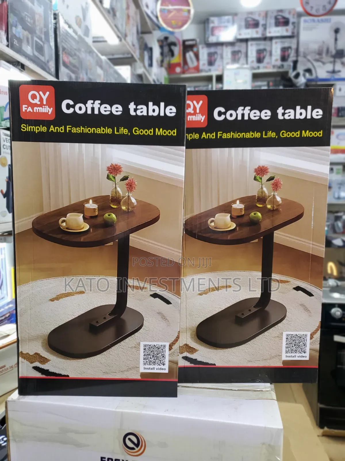 Wooden Coffee/Laptop Side Table Oval Top and a Dark Metal Base