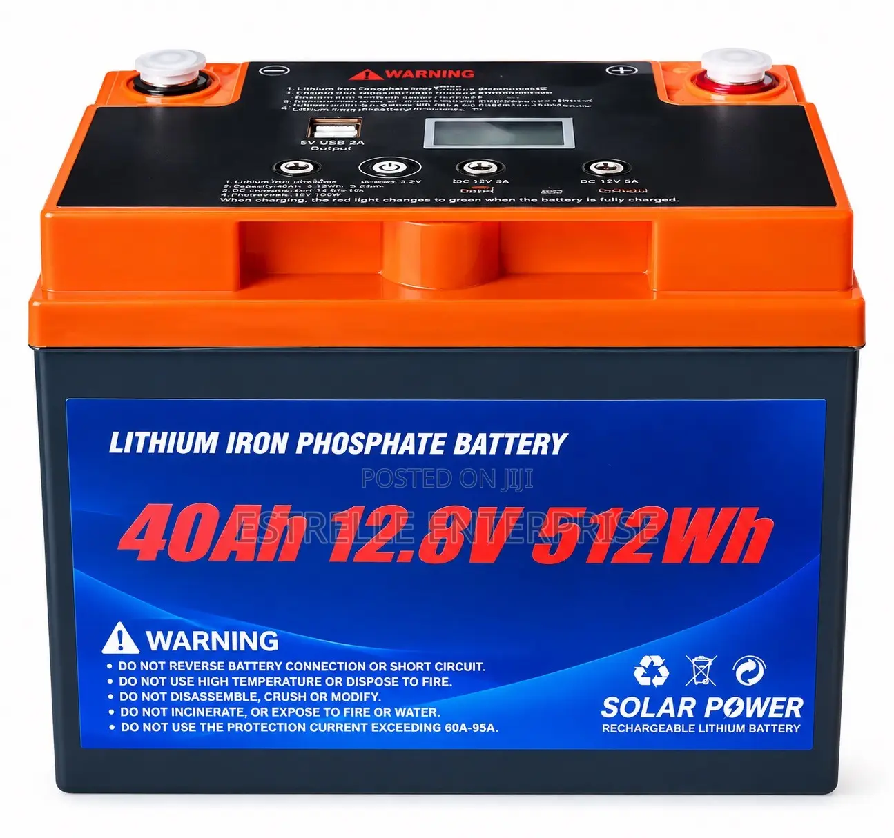 40Ah 12.8V Lithium Solar Battery Backup With USB DC Output