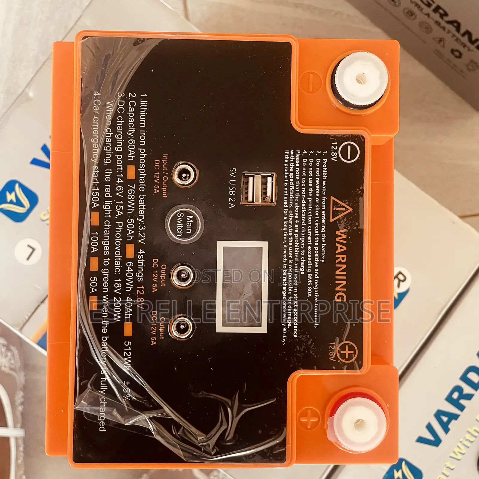 40Ah 12.8V Lithium Solar Battery Backup With USB DC Output