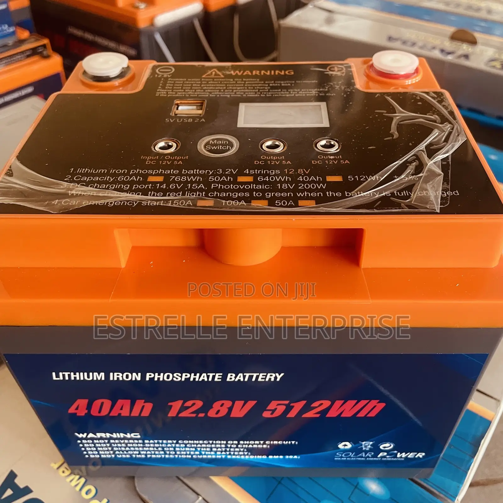 40Ah 12.8V Lithium Solar Battery Backup With USB DC Output