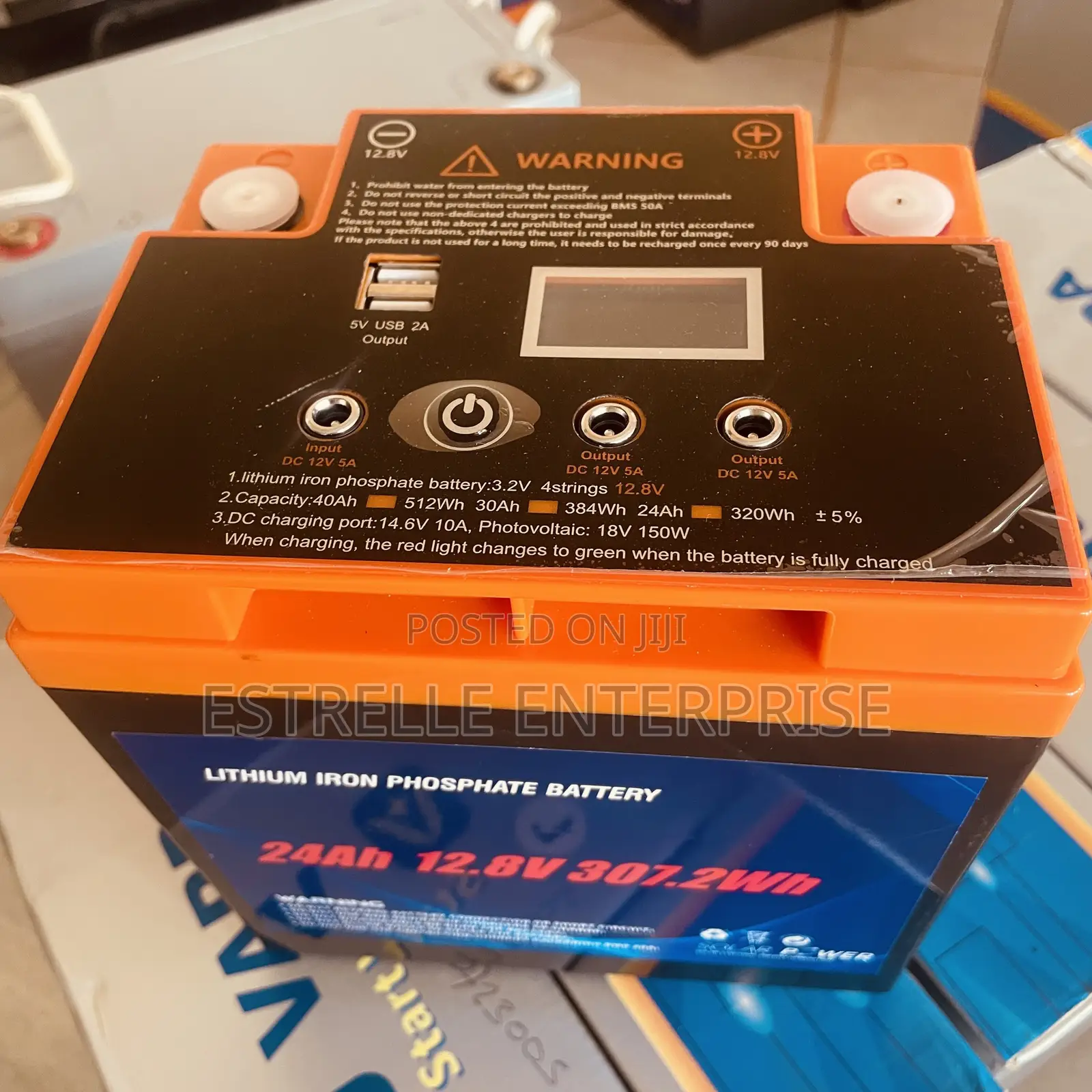 24Ah 12.8V Lithium Solar Battery Backup With USB DC Output
