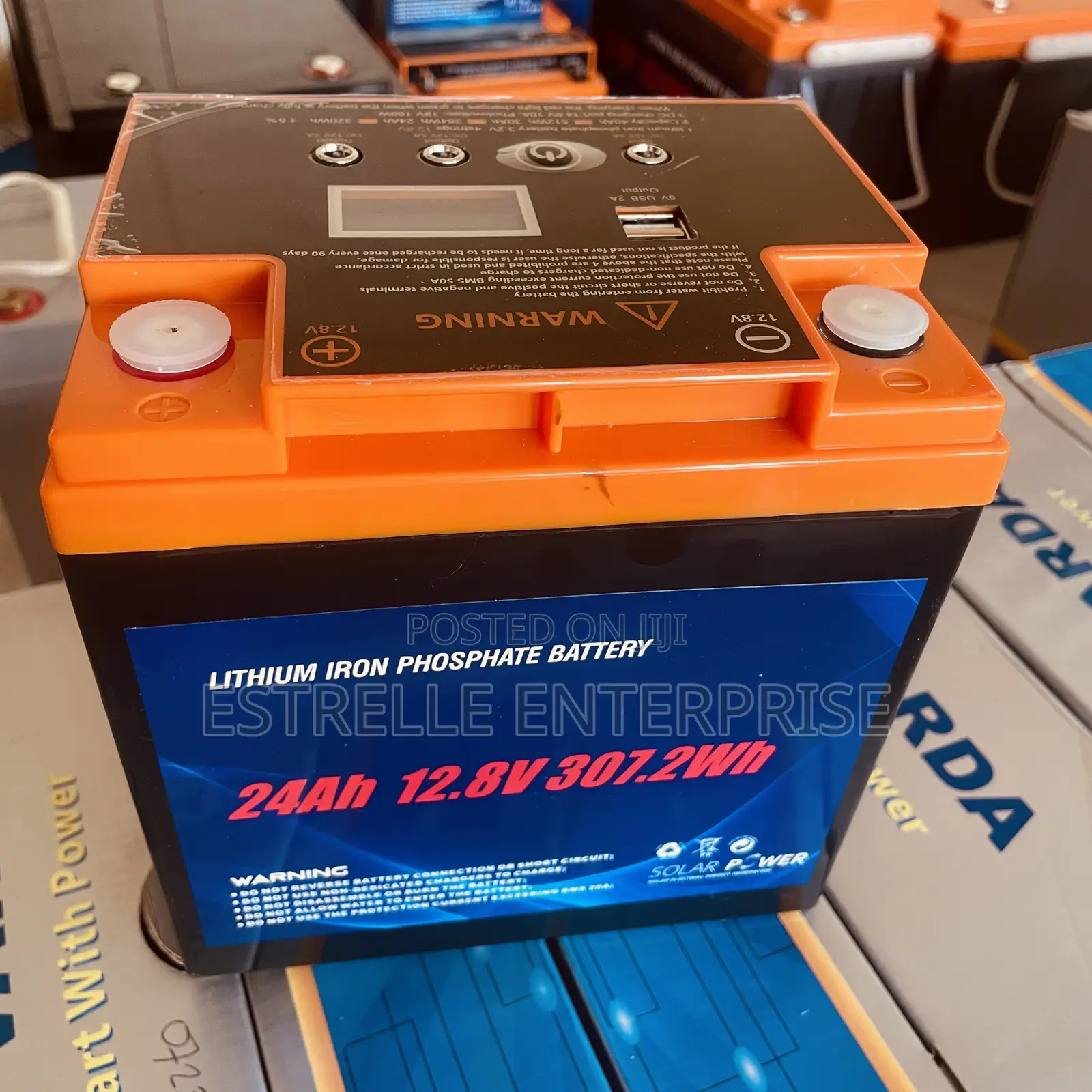 24Ah 12.8V Lithium Solar Battery Backup With USB DC Output