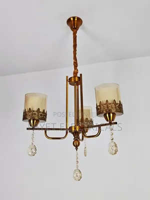3arm Gold Chandelier Light