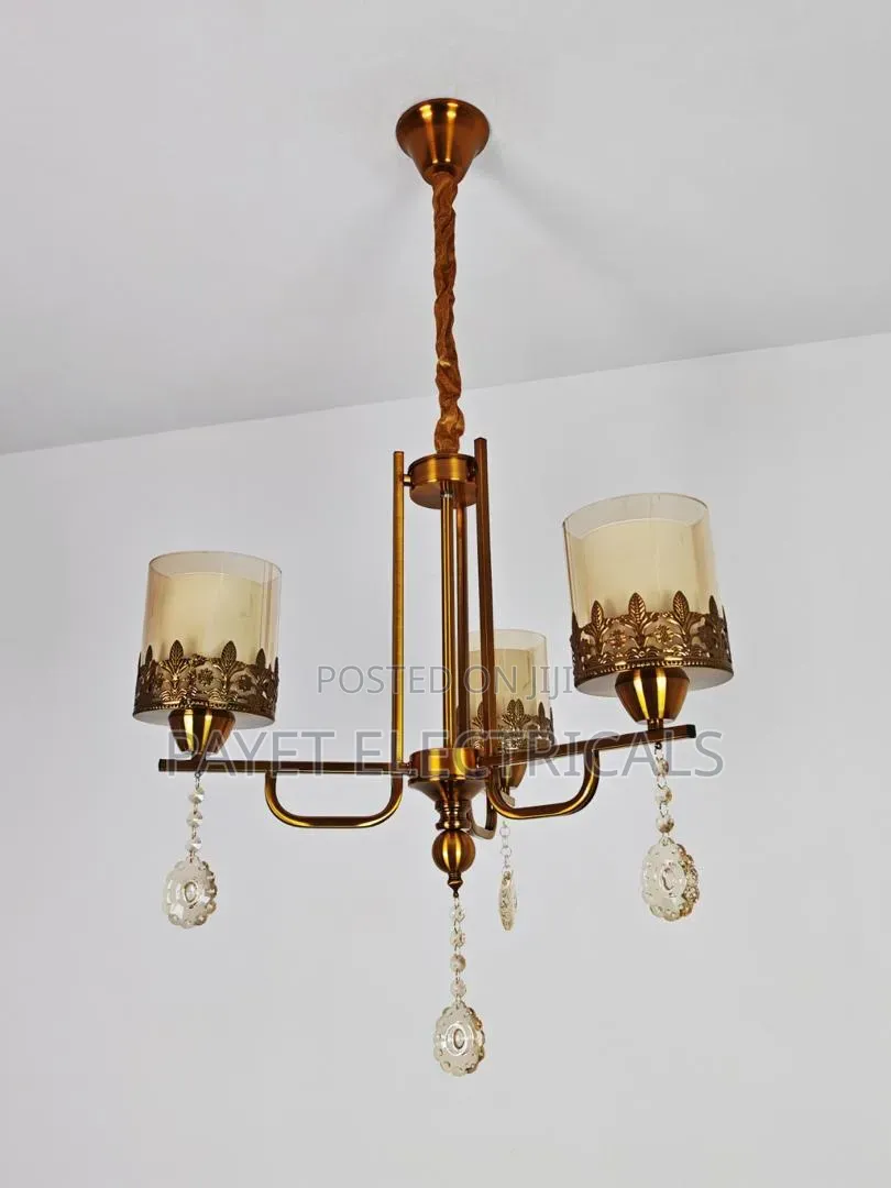 3arm Gold Chandelier Light