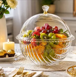 Crystal-Style Decorative Fruit Serving Bowl