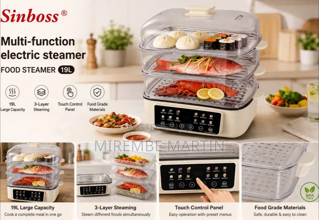 This Is a Sinboss 19L Multi-Function 3-Layer Electric Food Steamer