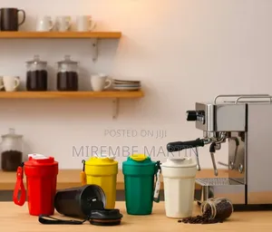 Stainless Steel Travel Coffee Mug With a Carrying Rope
