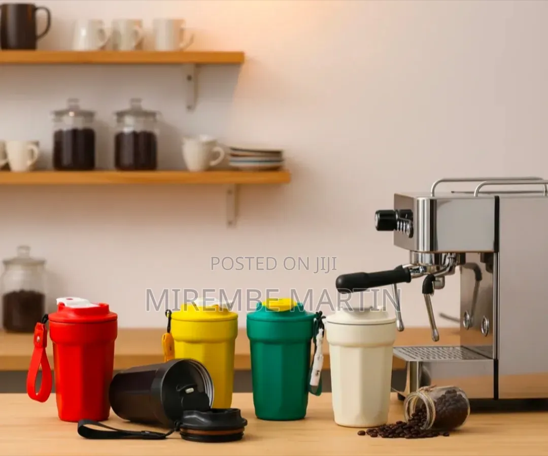 Stainless Steel Travel Coffee Mug With a Carrying Rope
