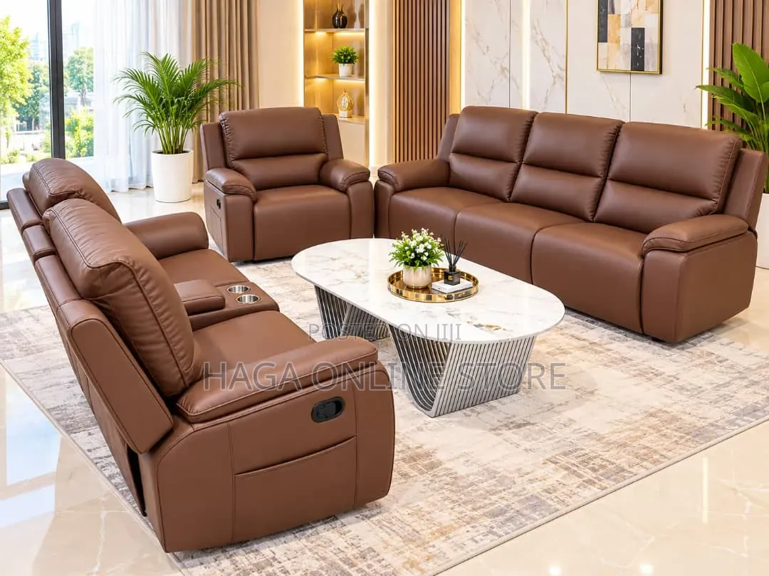 Recliner Leather Sofa 3+2+1
