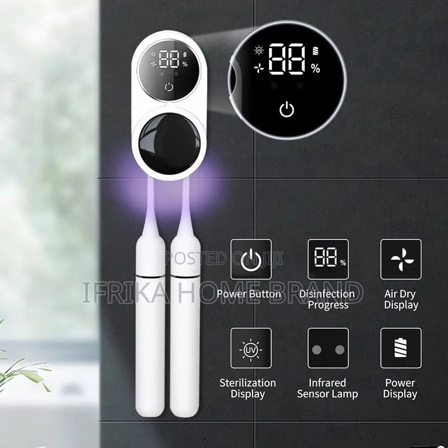 UV Toothbrush Steriliser, Wall Mounted Toothbrush Cleaner Organiser,