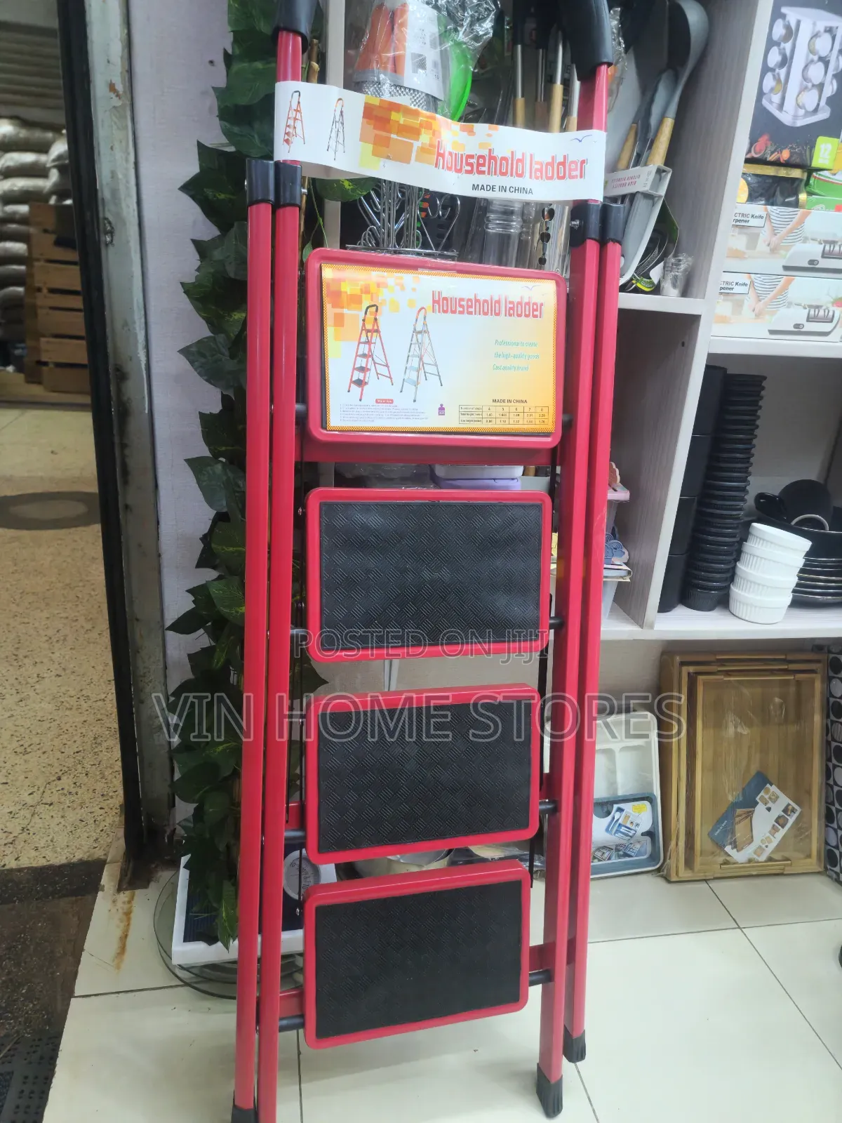 Foldable 4 Step Household Stepladder