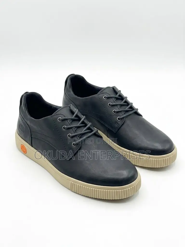 Premium Quality Leather Timberland Shoes-Black