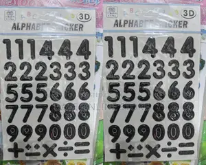 3D Dimensional Number and Math Symbol Stickers.