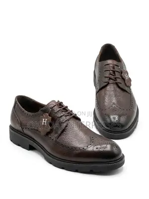 Durable and Quality Leather Shoes-Coffee Brown