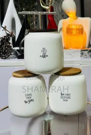 Ceramic Coffee, Sugar Tea Jars Set