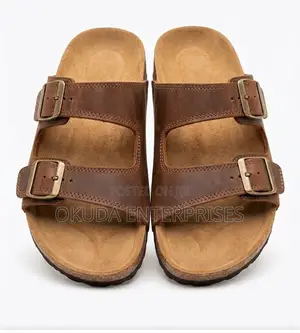 Premium Quality Buckle Leather Sandal-Brown
