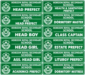 School Name Tags for Prefects