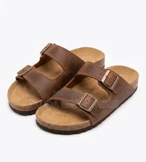 Premium Quality Buckle Leather Sandal-Brown