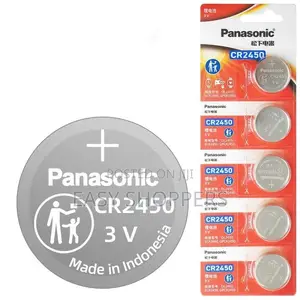 Apack of Five Genuine Panasonic CR2450 3V Lithium Coin Cell Batteries