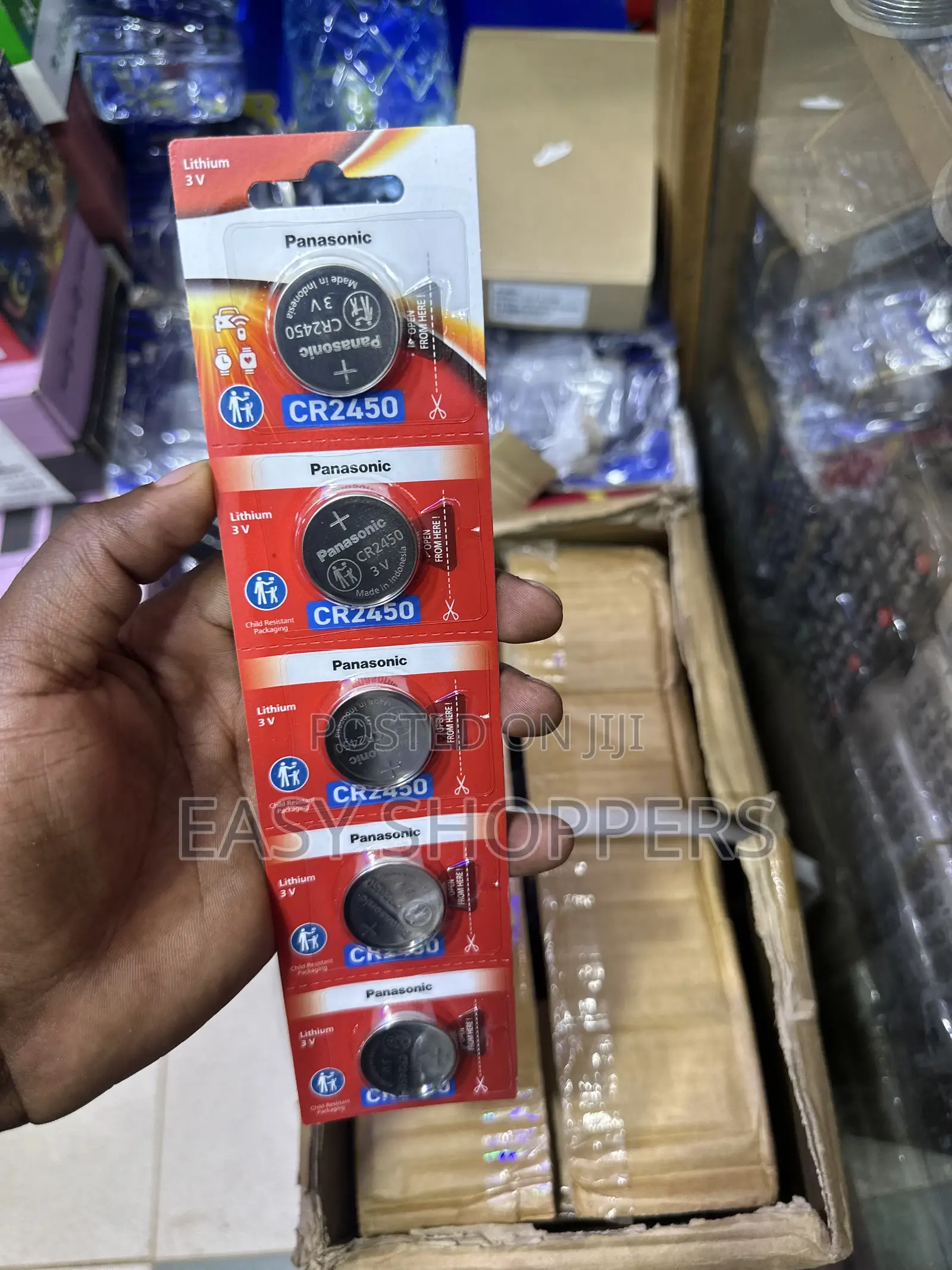 Apack of Five Genuine Panasonic CR2450 3V Lithium Coin Cell Batteries