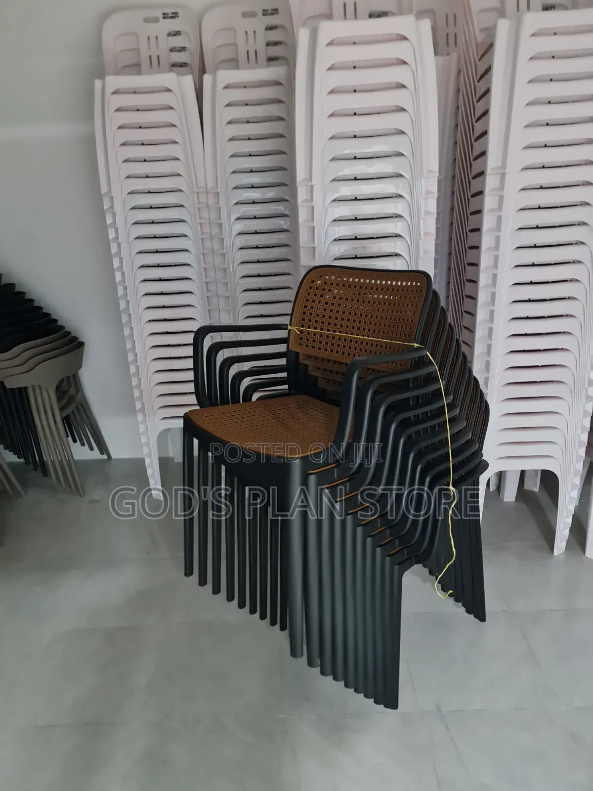 Black Cane Mesh Plastic Chairs Plastic Chairs