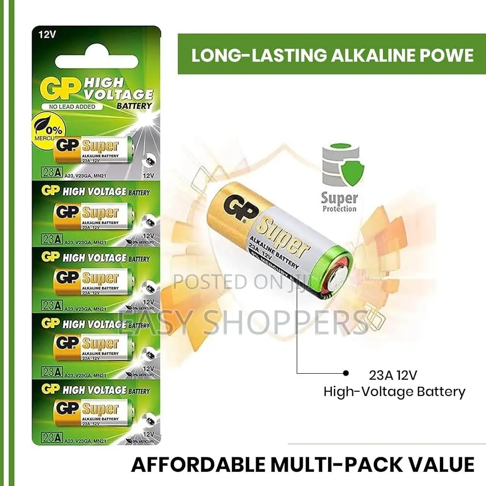 5-Pack of GP Super 12V High-Voltage Alkaline Batteries 23A Model