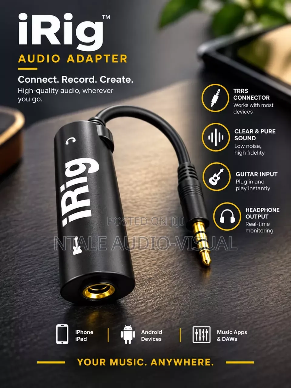 iRig Audio Interface – Connect Microphone/Guitar/Mixer to Phone