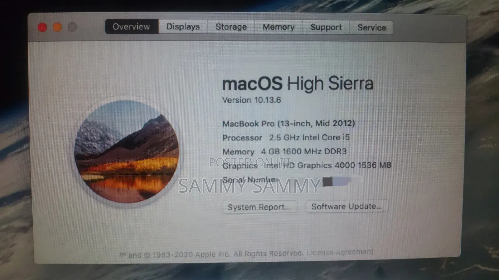Laptop Apple MacBook Pro 2012 4GB Intel Core i5 SSD 256GB