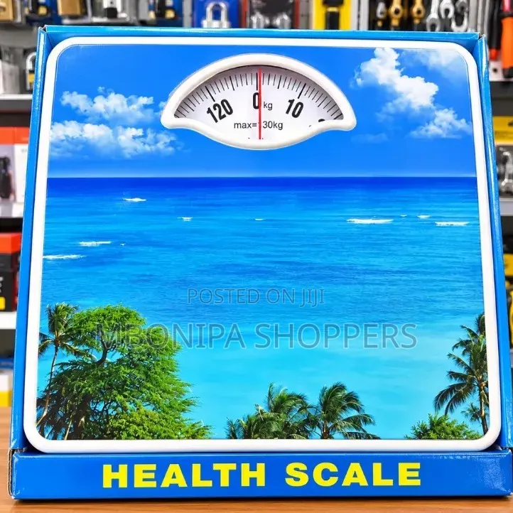 130kg Mechanical Bathroom Scale, Featuring a Tropical Beach Theme