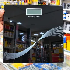 Digital Weight Scale, Black, Toughened Glass, 180 Kg Capacity