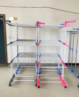 3-Tier Movable, Foldable Stainless Steel Clothes Drying Rack