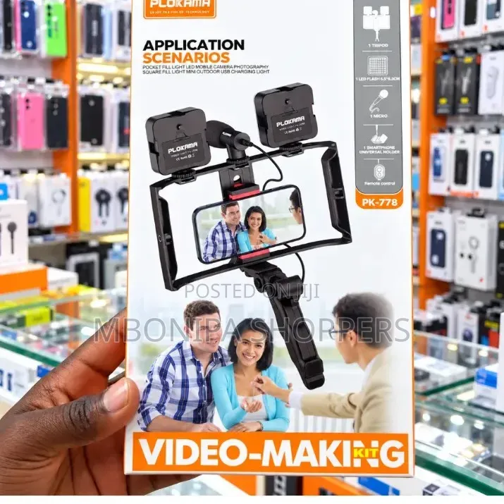Plokama PK-778 Smartphone Video Rig Kit With Dual LED Lights,