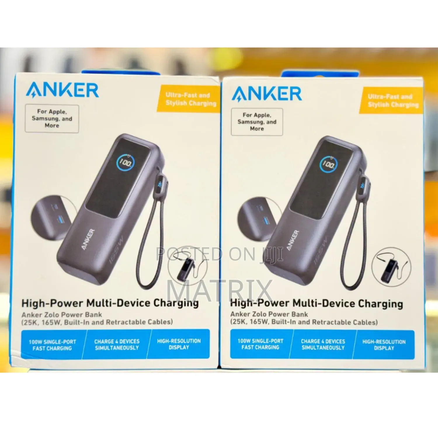25000mah Anker Zolo Power Bank ,165W Fast Charging Battery Pack